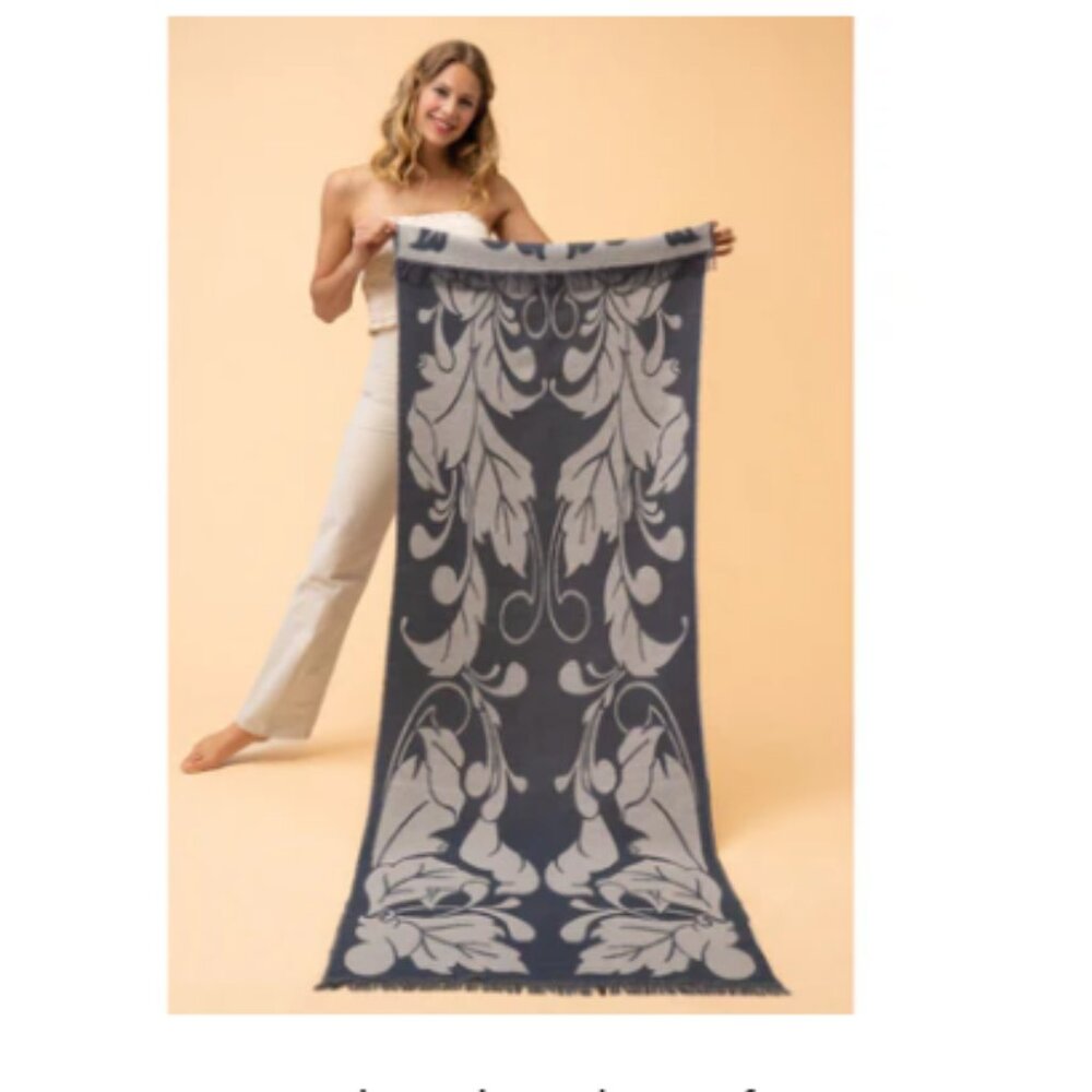 Powder UK Opulent Flourish Scarf Charcoal